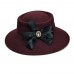 5658CM 's Fashion England Bucket Pork Pie Hat Wool Felt Bowknot Wide Brim   eb-13494444
